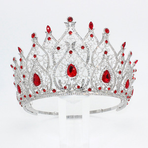 Corona Regolabile Barocca Stile Europeo-Americano per Concorsi di Bellezza Miss World, Tiara Nobile <span class=keywords><strong>da</strong></span> Sposa, <span class=keywords><strong>Regina</strong></span>, Sfilata, Matrimonio, Compleanno - Product Image 5