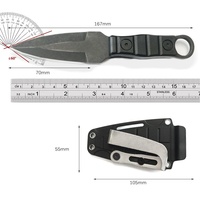 Couteau droit compact haute dureté pour l'extérieur, couteau tactique de survie portable pour le camping, couteau à lame fixe multifonctionnel de type anneau