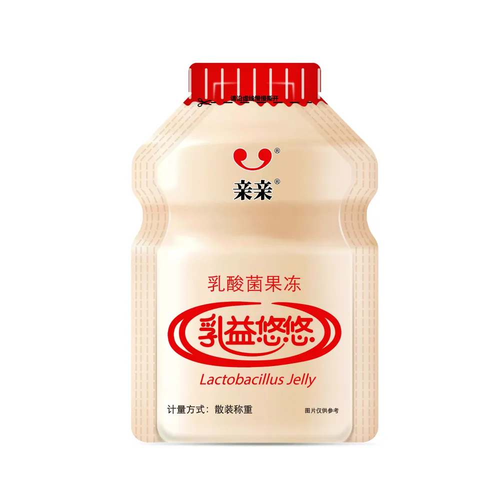 OEM Lactobacillus Jelly Saveurs originales 100g Sac en forme de T Production de collations décontractées chinoises Usine de marque