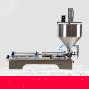 Machine de remplissage semi-automatique à buse unique pour cosmétiques, yaourts, beurres, crèmes et pâtes, avec trémie chauffante et agitante - Product Image 1