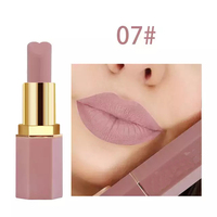 12 couleurs velours rouge à lèvres en forme de coeur Sexy nu mat brillant à lèvres bâton étanche durable métallique beauté ODM rouges à lèvres maquillage