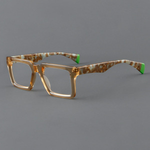 Qsky retrò colorato acetato occhiali <span class=keywords><strong>grande</strong></span> quadrato femminile Sexy <span class=keywords><strong>ottica</strong></span> da lettura montature per occhiali - Product Image 3