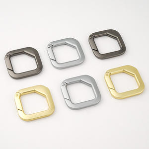 Toptan özel kare yüzük kanca 1 "Sring anahtarlık Metal çanta sırt çantası için karabina kanca 25mm Metal bahar halka toka - Product Image 6