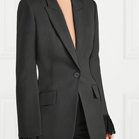 Costume Sense Senior Femme Col V Taille Slim Costume Fermeture à bouton unique Veste de style Blazer avec décoration de bouton