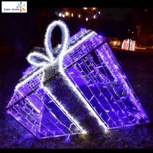 Figuras de luces LED para farolas de Año Nuevo, luces con motivos de caja de regalo para decoraciones navideñas - Product Image 2