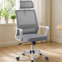 Chaise de bureau pivotante confortable avec appui-tête, hauteur réglable, chaise de direction durable pour le bureau à domicile