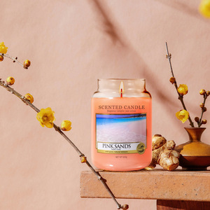 Pink Sands 855g <b>Paraffin</b> Wax Glass Jar Floral/Plant Fragrance Minimalist Home Decor Aromatherapy Candle - Product Image 3