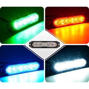 6 projecteurs LED à <span class=keywords><strong>montage</strong></span> en surface IP6K9K 18W 12V 24V 4 fils, clignotants synchronisés, pour grille de véhicule d'urgence et flotte - Product Image 3