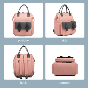 Usine en gros 3-en-1 extérieur maman Nappy sac à couches Polyester sac à dos avec motif imprimé <span class=keywords><strong>pas</strong></span> <span class=keywords><strong>cher</strong></span> tissu humide bébé Nappy sac - Product Image 5