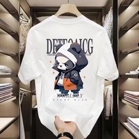 T-shirt décontracté pour homme 100% coton respirant et écologique, poids du tissu 230g, manches courtes, imprimé par transfert thermique, motif de dessin animé