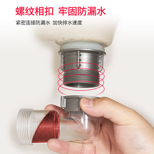 Washbasin Drain Pipe 2.8 Inch Curved Compression Fit Flip Up Easy Installation Odor Proof Drainer Set - Product Image 3