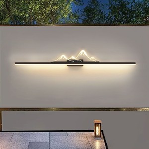 Lampe murale extérieure imperméable de style chinois, LED, longue bande, éclairage paysager pour jardin, pour usage extérieur - Product Image 2