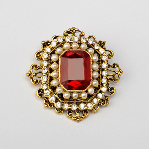 Broche de Flor Rosa Elegante Retrô Europeu-Americano com Strass e Diamantes Incrustados em Liga Metálica, Estilo Boêmio, para Fornecimento Transfronteiriço - Product Image 4