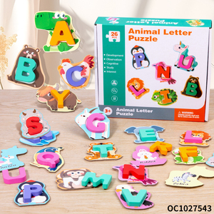 Frühkindliche Entwicklung Lernspielzeug 3D Holzpuzzles ABC <span class=keywords><strong>Alphabet</strong></span> Blöcke Bunte Tier-Aktivitätsspielzeuge für Babys - Product Image 2