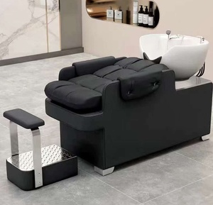 Fauteuil de lavage professionnel en cuir avec bac en céramique pour salon de coiffure et barbier – Qualité supérieure - Product Image 4
