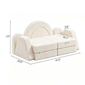 Factory Custom 12 Pieces Comfortable Modular Kids <b>Sofa</b> Set Foam <b>Play</b> Couch for Toddler <b>Play</b> for Living Room Children Furniture - Product Image 4