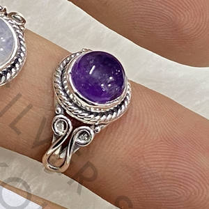 Piedra lunar natural Piedra preciosa Anillo envuelto en plata hecho a mano Joyería fina artesanal única - Product Image 3