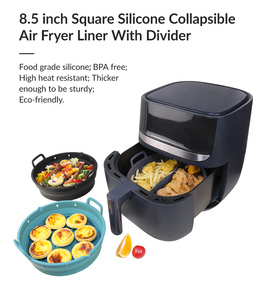 OEM ODM Silicone Air Fryer <b>Liner</b> Set Factory Direct Custom Logo Round Reusable <b>Airfryer</b> Silicone <b>Liners</b> Kitchen Accessories - Product Image 6