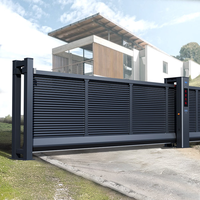 Portail électrique rétractable en aluminium pour villa, cour, portail moderne suspendu flottant, portail cantilever pour allée
