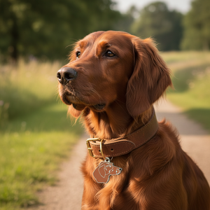 Medaglietta identificativa per cani in smalto marrone con indicatore di posizione - Product Image 3
