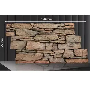 Đá Nhân Tạo Trọng lượng nhẹ PU đá tường Bảng điều khiển Polyurethane đá Bảng điều chỉnh 3D Tường Bảng điều khiển cho tường trang trí
