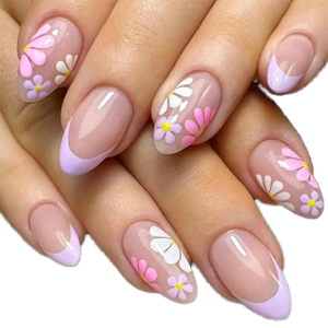 <span class=keywords><strong>Uñas</strong></span> postizas florales cortas de almendra <span class=keywords><strong>para</strong></span> mujeres y <span class=keywords><strong>niñas</strong></span>, <span class=keywords><strong>uñas</strong></span> adhesivas de cobertura completa de color rosa desnudo, <span class=keywords><strong>uñas</strong></span> artificiales coloridas - Product Image 1