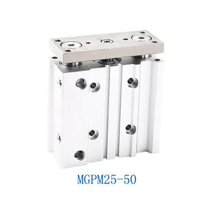 Cylindre à trois tiges de type SMC mince MGPM12/20/32/-20-30-40-50, type Airtac TCM50-100, piston pneumatique en acier, noyau de roulement - Product Image 3