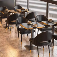 Ensembles de meubles de restaurant en matériau PU moderne pour table à manger, chaise, canapé, stand dans les hôtels, centres commerciaux, cafés, écoles et bars