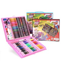 Ensemble d'activités créatives pour enfants de 150 pièces, crayons à eau, crayons de couleur, crayons à mines colorées, papeterie multicolore pour écrire et peindre, boîte cadeau, fabriqué en Chine