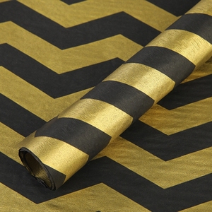 Gold Stamp Irregular Stripes Tissue <b>Paper</b> Double Side Metallized Gift Craft <b>Paper</b> 17gsm Offset Printing Compatible - Product Image 3