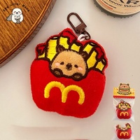 Mignon créatif frites Burger poupée pendentif sac à dos Couple peluche pendentif fille voiture porte-clés petite poupée