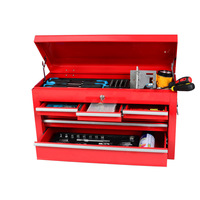 Armoire à outils verrouillable, combinaison de chariot métallique 2 en 1 boîte à outils robuste et robuste
