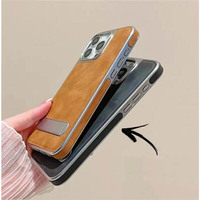 Étuis de téléphone portable en cuir PU en gros pour iPhone 17 Air Pro Max 16 15 14 13 12 avec support caché, coque de protection antichoc