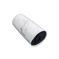 Tasse de voyage isolée à double paroi en céramique de 12 oz Tasse à café en marbre avec couvercle enveloppant pour boissons chaudes et froides