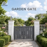 Puerta de Jardín de Aluminio con Juego de Postes, Kit Completo, Control Remoto, Deslizamiento Automático, Recubrimiento en Polvo, Impermeable, Fábrica OEM ODM