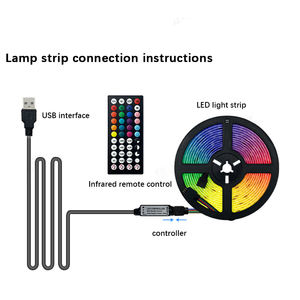 Tira <span class=keywords><strong>de</strong></span> luces LED DC 5V 1M SMD 5050 para <span class=keywords><strong>música</strong></span> en casa, juego <span class=keywords><strong>Pop</strong></span>, decoración <span class=keywords><strong>de</strong></span> luz Flexible ambiental, siete colores, Navidad remota - Product Image 5