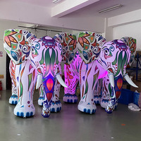 Décoration d'événement de parade, éléphant gonflable lumineux, personnage de dessin animé pour la publicité