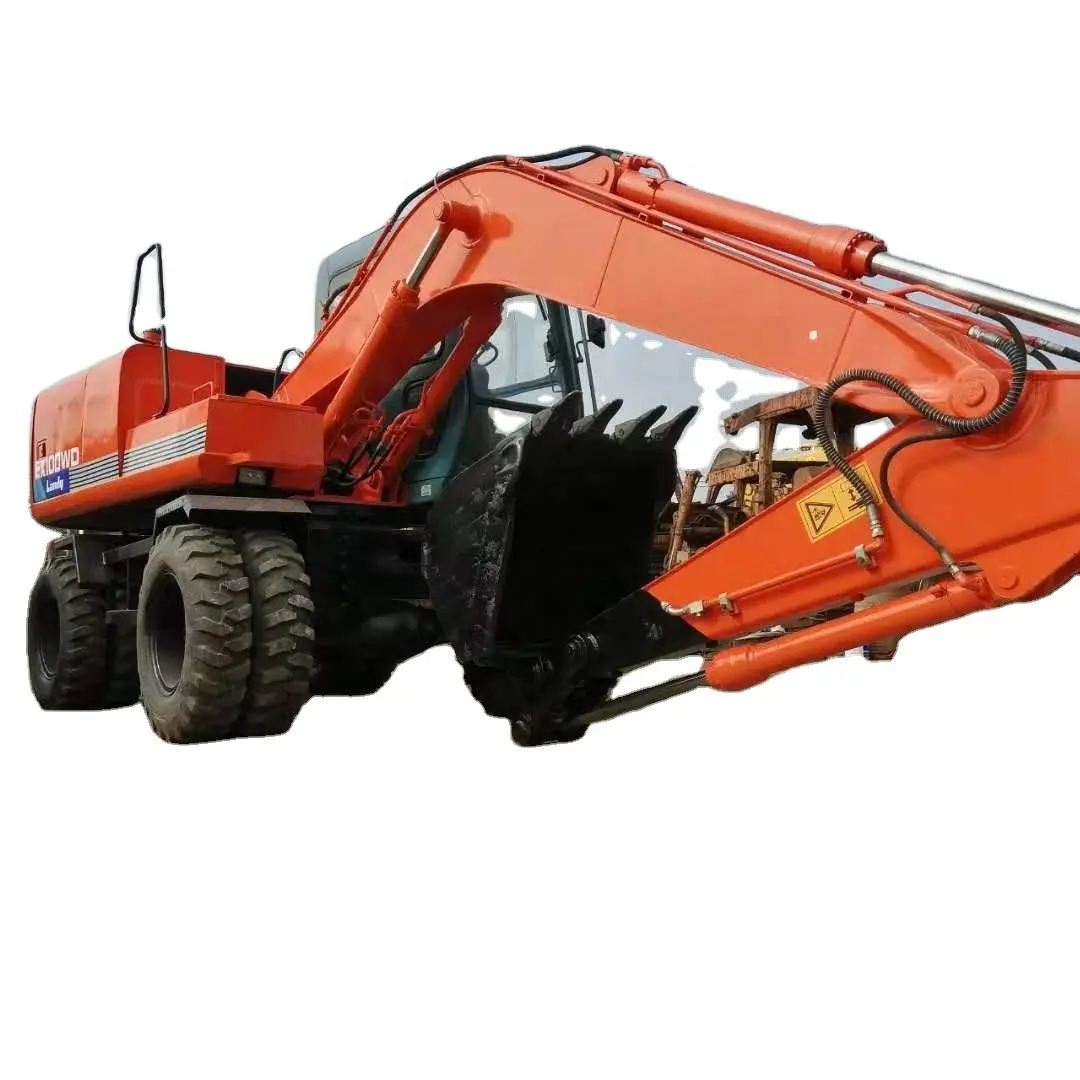 Hitachi construction machine Used Japan Hitachi EX100WD 7 ton wheel excavator tractor digger for sale