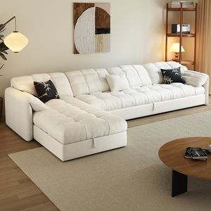 أريكة على شكل حرف L بتصميم جذاب ، سرير وشقة كوين طقم أريكة من 2-3 مقاعد لصالة الفندق ، أثاث غرفة المعيشة وغرفة النوم - Product Image 1