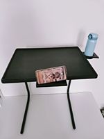 Table d'appoint pliable et réglable pour ordinateur portable avec porte-gobelet et tiroir
