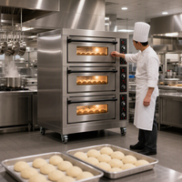 Four à pizza à convection commercial pour restaurant, cuisine, pain, acier inoxydable, économie d'énergie, vente en gros, contrôle par minuterie