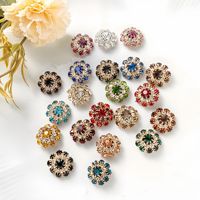 Aksesoris Pakaian Spot Clothing, Kancing Mantel Berlapis Elektroplating dengan Rhinestone Bulat