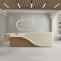 Nouveau bureau de réception rectangulaire en bois massif de style chinois, écologique et durable, pour salon de beauté, bureau, hôtel, usage médical