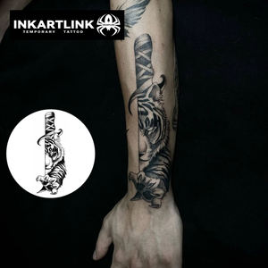 INKARTLINK Autocollant Tatouage Tigre, Esthétique Samouraï, Poignard, Katana, Traditionnel Japonais, Roi de la Jungle, Prédateur, Esthétique Herbacée, 15 Jours, Vente en Gros - Product Image 2