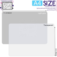 Silikonmatte für Bastelarbeiten 11,75x8,25 Zoll (29,7x21,0cm) für Harz, Farbe, Ton, DIY-Kunst & Handwerk, Hellgrau Transparent