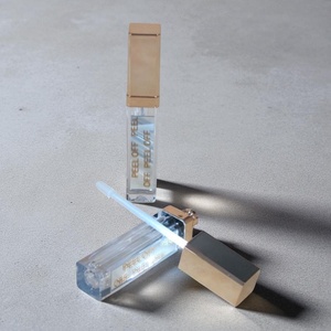 Gloss à lèvres en plastique avec lumière LED, miroir et bouchon à vis, couleur personnalisée - Product Image 3