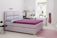 PZCN HOME Boxspringbett mit Samt-Leinenstoff, Doppelbett, Queen-Size oder King-Size, und Gasfeder-Stauraum