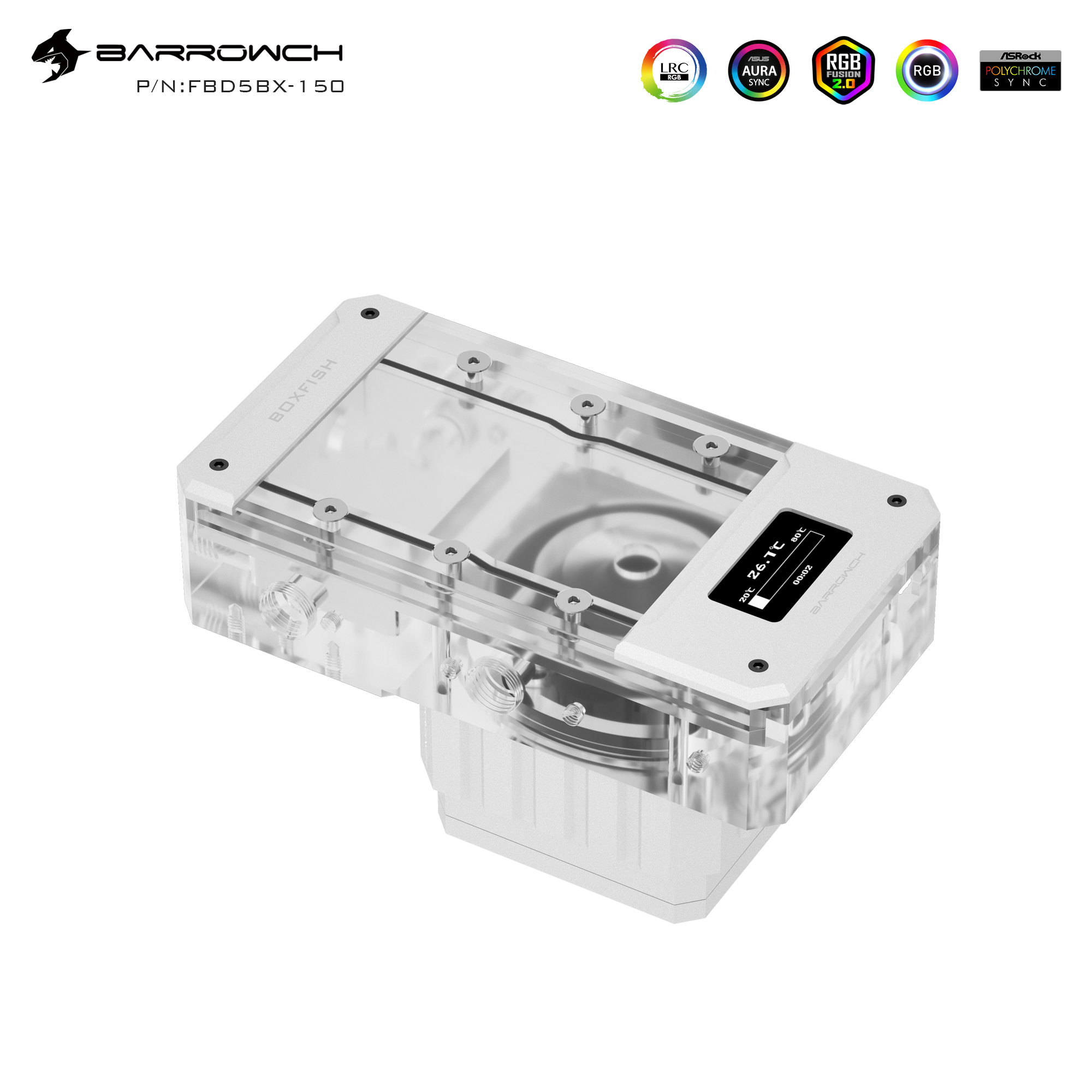 Barrowch D5 Pump Box PWM Control + Reservoir in One 5V D-RGB for