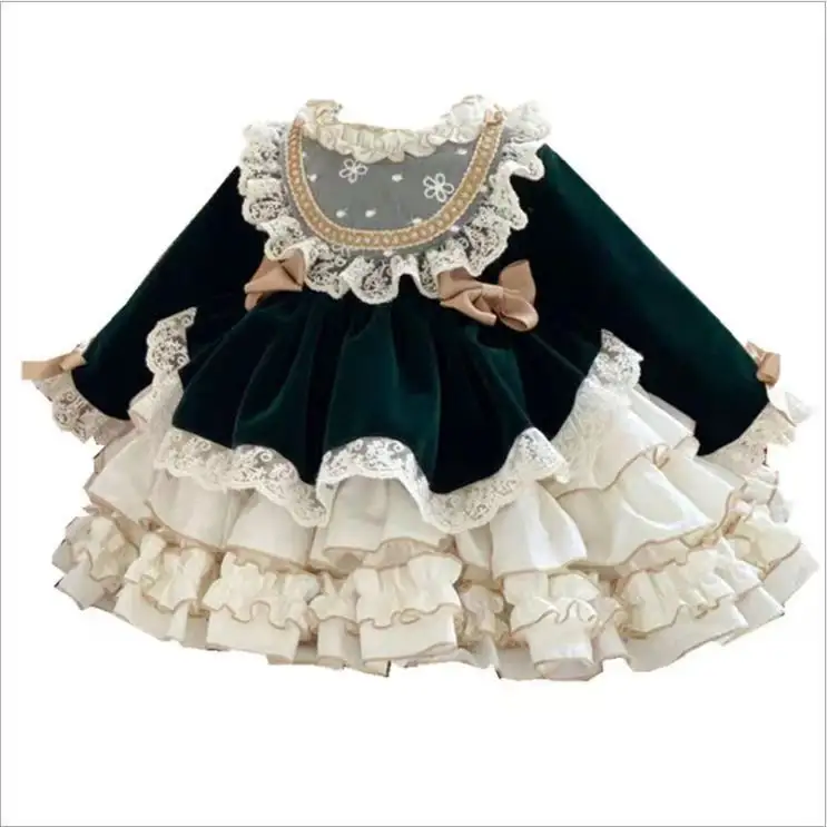 Fairy Child Lolita Princess Dress cosplay Lace Ruffles Layers Ball Gown Girls Dresses for Birthday Lovely Real Picture
