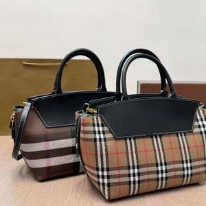 Bolso Bandolera de Cuero de Lujo para Mujer, Diseño a Cuadros, Marca Original de Alta Calidad - Product Image 1